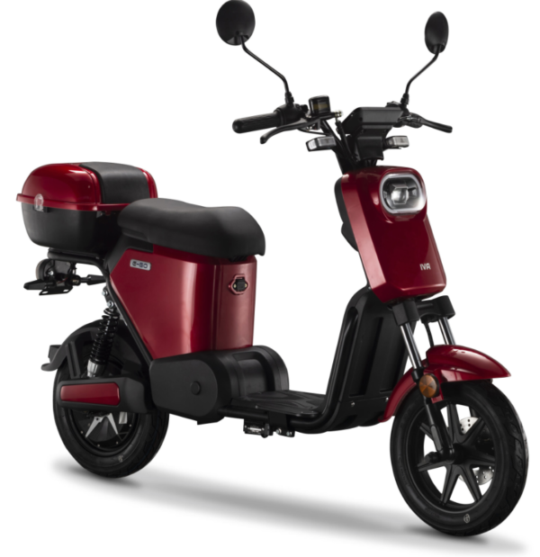 IVA S2 e-scooter rood met koffer productfoto